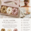 Luxe Satin Scrunchies Set of 3 for Women & Girls | Premium Silk Hair Bands Combo