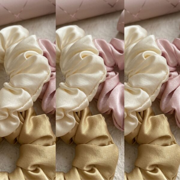 Luxe Satin Scrunchies Set of 3 for Women & Girls | Premium Silk Hair Bands Combo