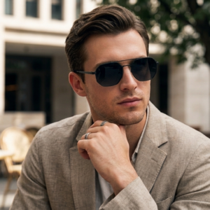 Luxury Black Geometric Sunglasses for Men & Women