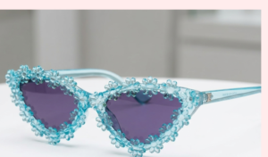 Blue Daisy Flower Cat Eye Sunglasses for kids