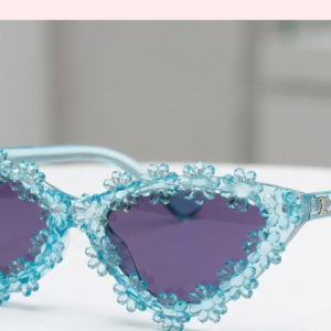 Blue Daisy Flower Cat Eye Sunglasses for kids