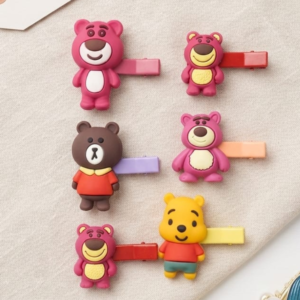 Cute Cartoon Bear Hair Clips for Girls – Kawaii Silicone Hair Accessories Cute cartoon bear silicone alligator hair clips for girls kids Korean kawaii hair accessories