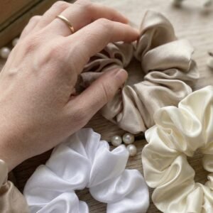 Premium Mulberry Satin Silk Scrunchies for Women & Girls (Pack of 3) | Oversized Soft Hair Ties | Anti-Breakage No-Crease Hair Bands | Luxury Korean Hair Accessories