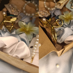 Your paragraph text (2) Pearl & Flower Hair Accessories Gift Box Set – Bracelet, Scrunchie, Claw Clips, Hairpins & Earrings | Fashion Jewellery Gift Set for Women & Girls
