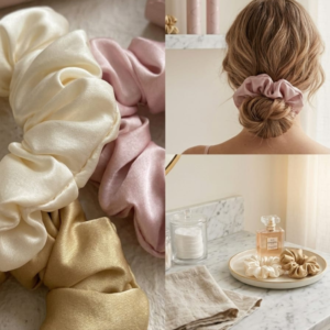 Premium Satin Silk Scrunchies for Women & Girls (Pack of 3) | Soft Hair Ties | No-Crease Hair Bands | Anti-Breakage Ponytail Holders | Korean Hair Accessories