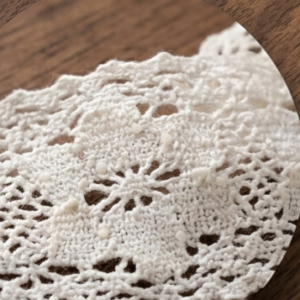 1789195900877 Ivory Crochet Lace Headband, Wide Floral Knit Hair Band for Women
