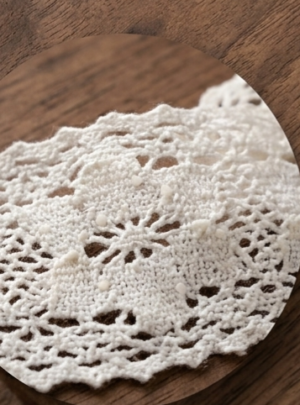 1789195900877 Ivory Crochet Lace Headband, Wide Floral Knit Hair Band for Women