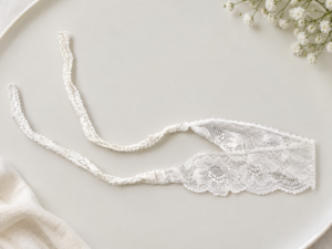 White Lace Headband, Wide Stretch Floral Hair Band for Women Girls
