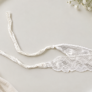 White Lace Headband, Wide Stretch Floral Hair Band for Women Girls