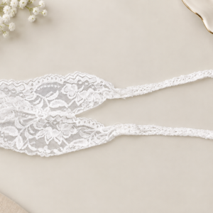White Lace Headband, Wide Stretch Floral Hair Band for Women Girls